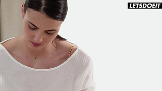 Charlie Oils Charlotte's Big Tits & Fucks Her on Table - WHITEBOXXX