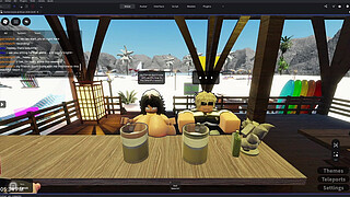 BEACH PARTY A YOUNG WOMAN LOSES A BET WITH A STRANGER AND GIVES HIM A TASTY BLOWJOB | ROBLOX