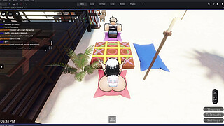 BEACH PARTY A YOUNG WOMAN LOSES A BET WITH A STRANGER AND GIVES HIM A TASTY BLOWJOB | ROBLOX