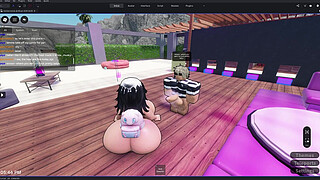 BEACH PARTY A YOUNG WOMAN LOSES A BET WITH A STRANGER AND GIVES HIM A TASTY BLOWJOB | ROBLOX