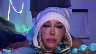 Khloe Kapri Gets Her Pussy Pounded In A Rave-Bunny Suit!