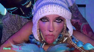 Khloe Kapri Gets Her Pussy Pounded In A Rave-Bunny Suit!