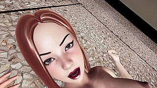 Redhead Cheerleader Leila 3D Hentai - POV Big Tits Massage with Moans, Intense Fingering of Her Pussy, Chair Pussy Licking Leading to a Squirt Rule34 Animation