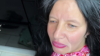 The stepmom got stuck in the washing machine and screamed for help, the stepson pulled her out, but first fucked her hard in anal, then she sucked and got cum on her face