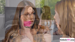 Stepmom and stepdaughter learning how to lick pussy together