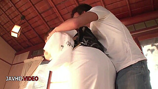 Hardcore sultry Asian MILF delivers Blowjob then gets pounded fiercely by young stud MILF