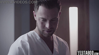 Big tits mature MILF patient has threesome with her young self