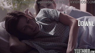 Big tits mature MILF patient has threesome with her young self