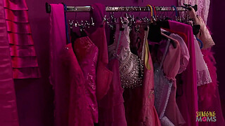 Sales and anal are the two things the brunette milf with big boobs cannot stop herself from craving