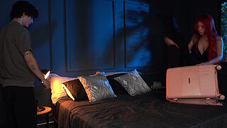 My stepson, a real hottie, fucks his redheaded stepmother in the ass! Wow! It's his first time doing anal.