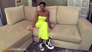 Submissive Big Tits Black Babe Pussy Stretched Rough In Wild Couch Casting