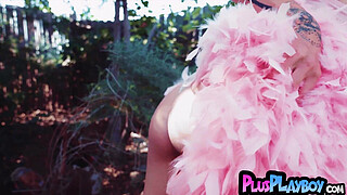 Big ass inked babe Shia Snow exposing amazing body while posing in sexy lingerie