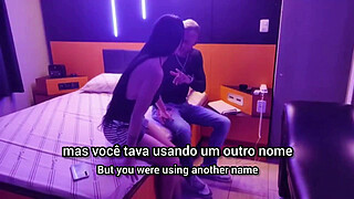 My best friend's girlfriend tricked me and convinced me to fuck her ass until I came inside. Vagninho and Elisa Santos (subtitled)