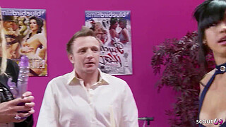 Slim blonde and black hair Wifes tricked to Swap Fuck MMFF Swinger Foursome by her husbands