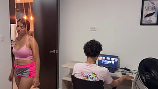 DON'T CUM INSIDE ME, THE CUCKOLD'S RIGHT THERE! My husband gets distracted and my best friend fucks me really good.