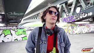 GERMAN SCOUT - Crazy Anal and Rimjob Casting Fuck with French Skinny Tattoo Model Lena Fire