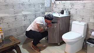 CUCKOLD! Stepbrother masturbates while watching his stepsister having sex! He fucked her too!