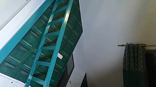 Super sexy chick in black stockings presenting her perfect and slim body