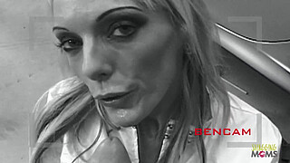 After seeing their expensive car the brunette and blonde milfs are eager to get pounded in a foursome