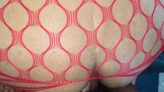 After masturbating, I take my wife bent over in lingerie and give her double penetration with a dildo, she moans with pleasure and I cum inside her, and all my semen stays inside.