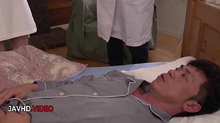 Shaved Pussy Ui Kinari gives naughty blowjob then slips stockings Nurse