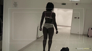 Interracial group sex with the brunette ebony milf consists of anal sex and double penetration