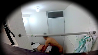 Mexican college student having sex in the bathroom after the party