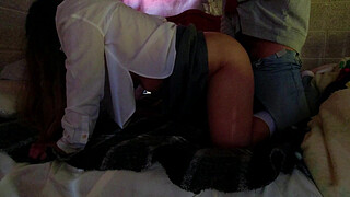 Teacher, it hurts, go in slowly!!, tight anal on all fours with a Latina student