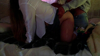 Teacher, it hurts, go in slowly!!, tight anal on all fours with a Latina student