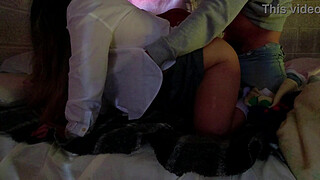 Teacher, it hurts, go in slowly!!, tight anal on all fours with a Latina student