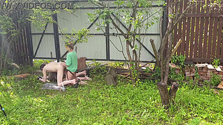 Anastasia Mistress outdoor fuck strapon Sasha Earth