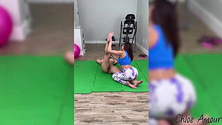 Big Titty Babe Sarah Arabic Gets More Than a Stretch with the Stretch Mistress Chloe Amour and Her Big StrapOn