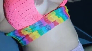 I left the carnival block party and stopped at the bathroom; there was a dick available.