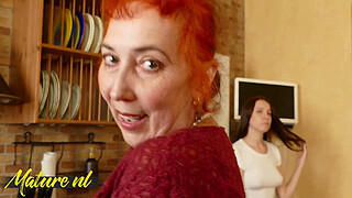 Kinky Chick Fucks Mature Hairy Lesbian With Strapon And Fist