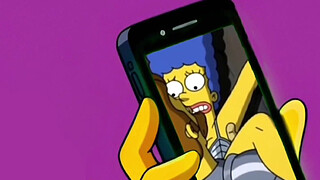 Married Housewife Cheats on Her Cuckold Husband on a Pink Couch. Cartoon Parody Simpsons. Hentai