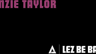 LEZ BE BAD - Naughty Submissive Babe In Chastity Belt Gets STRAP-ON Disciplined By Busty Blonde MILF