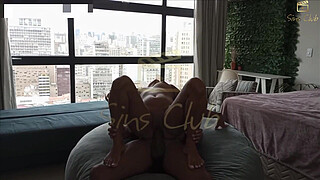 I broke the naughty brunette - Cuckold waiting in the building's lobby while I fuck this hot nymphet