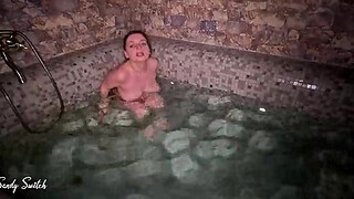 Wet hotwife gives a blowjob underwater