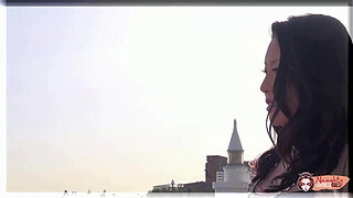 Adorable Asian model getting acquainted with the fluffer and his engorged willy with great effort