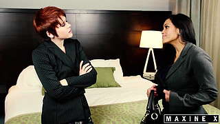 Asian BBW Maxine X Gets Strap-On Fucked By Redhead Lesbian Lily Cade!