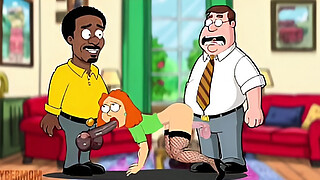 Slut Wife Blowjob to Neighbor and Doesn't Notice Husband Returns from Work. Wife BBC. Cuckold Husband. Cartoon