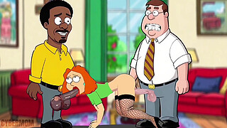 Slut Wife Blowjob to Neighbor and Doesn't Notice Husband Returns from Work. Wife BBC. Cuckold Husband. Cartoon