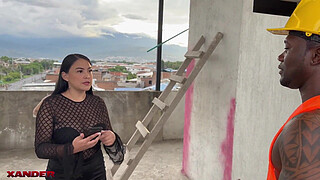 BBC catches two beautiful young women on the terrace