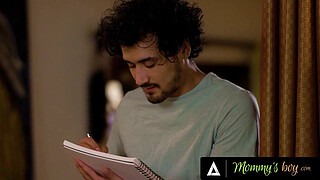 MOMMY'S BOY - Stacked MILF RayVeness Wildly Rides Her Teen Stepson's Dick