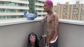 A young 18-year-old girl paying an intimate visit to a young, tattooed prisoner.