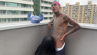 A young 18-year-old girl paying an intimate visit to a young, tattooed prisoner.