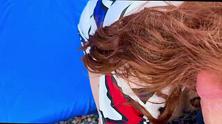 Mature stepmom with a huge ass sucks her stepson and gives anal after watching a video of her giving a blowjob