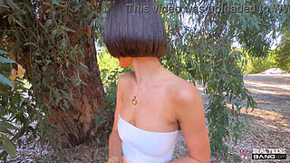 Tight Teen Christina Sage Flashes and Gets Pounded Outdoors and on the Couch