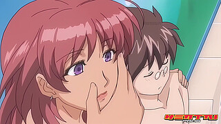 Hentai teen fucks horny redhead and landlord