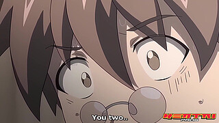 Hentai teen fucks horny redhead and landlord